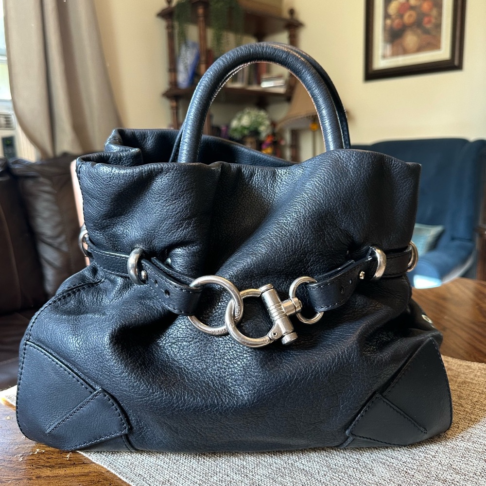 Sonia Rykiel Paris Black Leather Satchel